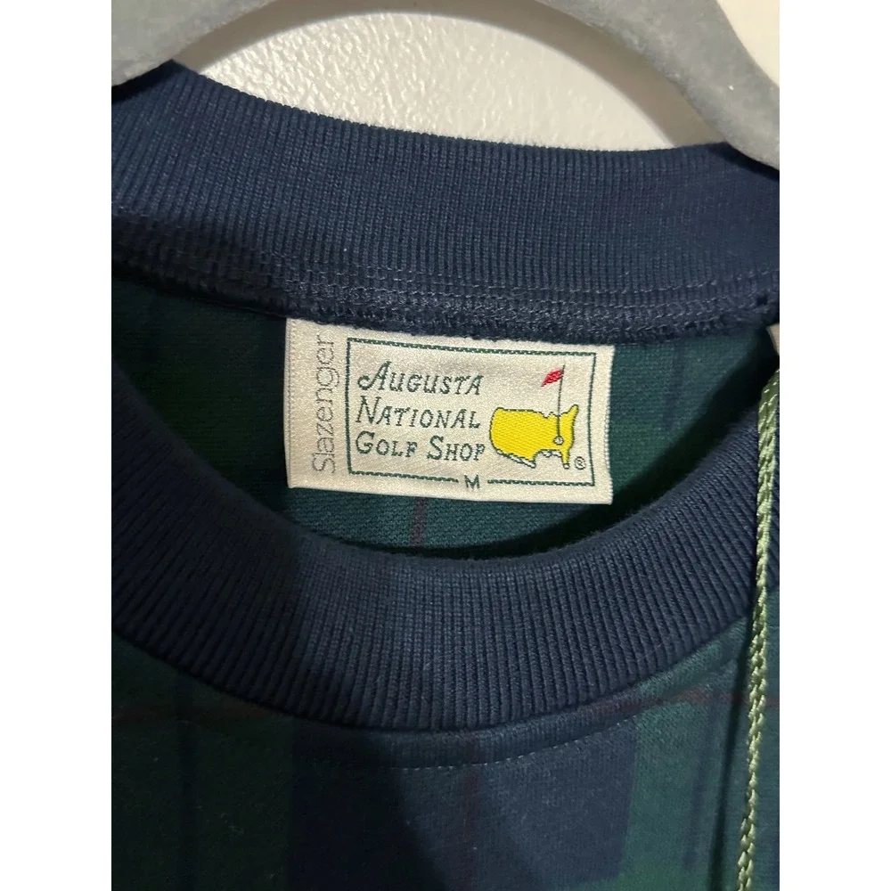 Slazenger Masters Augusta National Golf Shop Plaid Sweatshirt New Vintage Size M